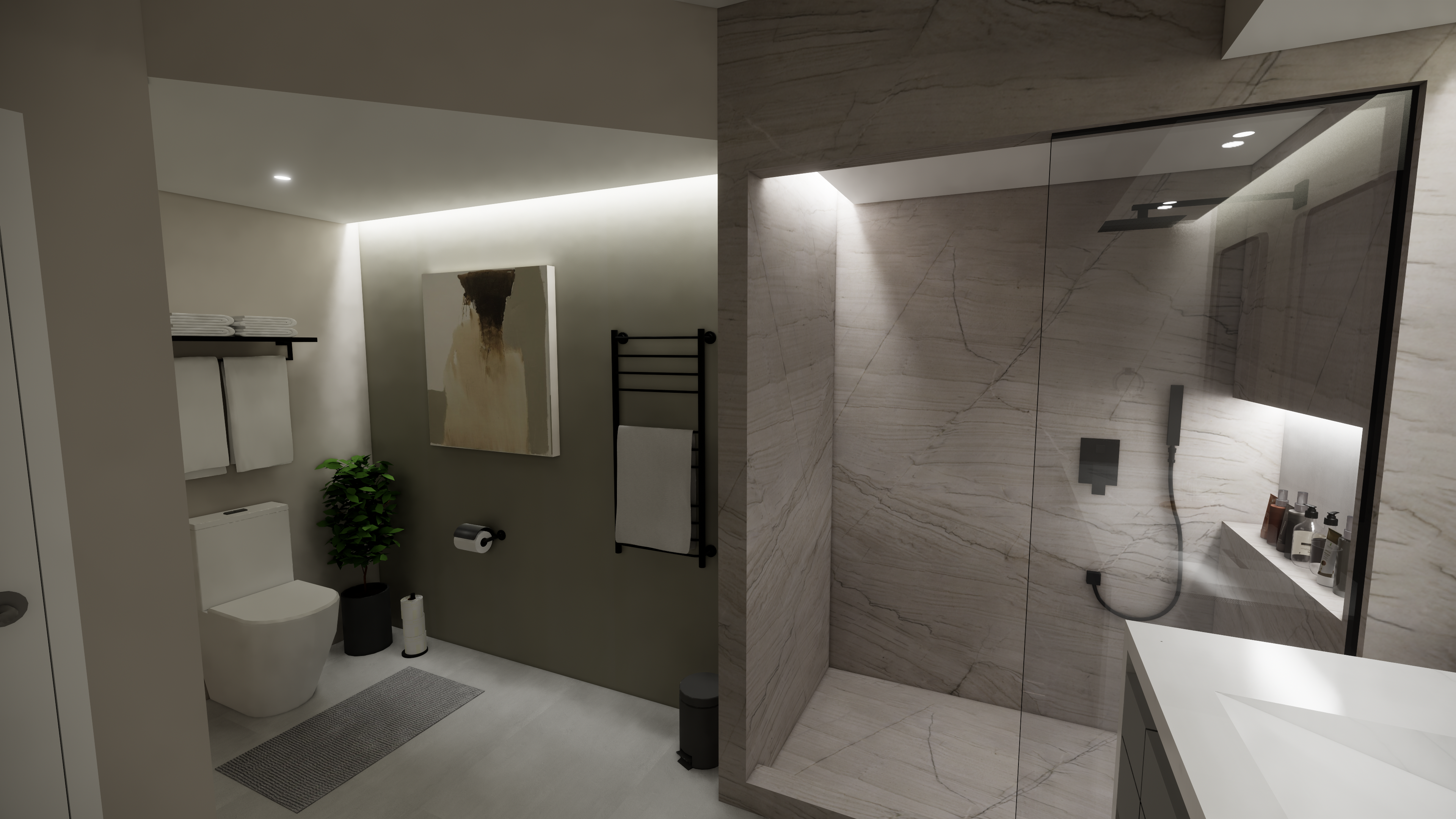 Double vanity bathroom rendering
